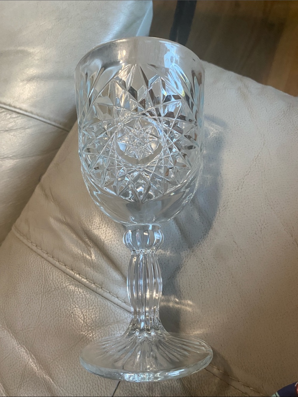 Libbey Hobstar Clear Glass Water Goblet